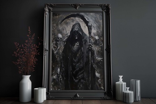 Gothic print grim - print, reaper