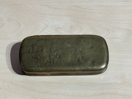 Georgian brass snuff box - brass,