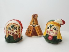 Anthropomorphic Insects Native American Salt Pepper Shakers Teepee Match Holder