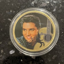 Elvis Presley the king of Rock N Roll 24ct gold Plated medallion
