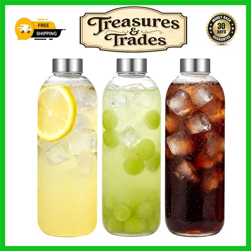 Reusable glass water bottle - reusable,