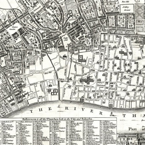 1666 london fire map - (1772),