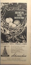 Schumacher's Fabrics Wallpapers Carpets Decorate Interiors Vintage Print Ad 1958
