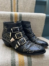 Chloe Susanna Style Black With Gold Studs ankle boots/ cowboy boots Size 36