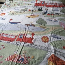 Rare Ikea Utelek  Single Duvet Cover Reversible Train Plane…  Folk Art