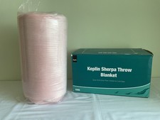 Keplin Sherpa Throw Blanket - Peach Blush - King Size 230cm x 270cm - New