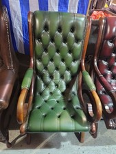 green chesterfield slipper chair