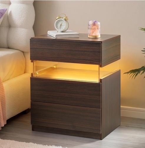 Led bedside table nightstand - led,