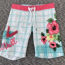 O'Neill Mens Board Shorts Size 29 Floral Surf Beach + Wax Comb NEW no tags