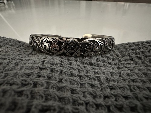 Sterling chinese floral cuff - chinese,