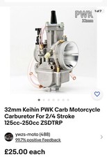 32mm Keihin PWK Carburettor Suitable For 50-250cc 2 & 4 Stroke Brand New Unused