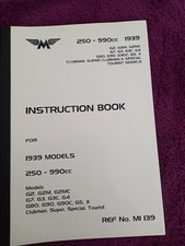 Matchless 1939 250cc 990cc G2 G80 SUPER TOURIST CLUBMAN  Models Instruction Book
