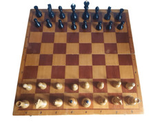 Wooden Chess Set Vintage Table