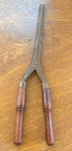 Antique curling tongs wooden - antique,