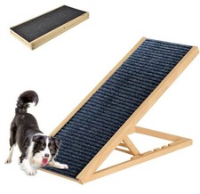 Pet Ramp, 4 Height Adjustable Cat & Dog Ramp for Bed/Couch/Car