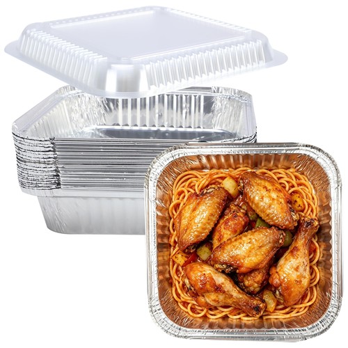 8x8 aluminum pans - with, clear