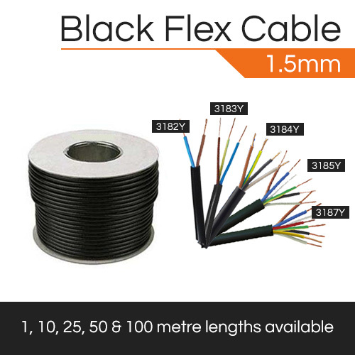 Black 5mm flex - cable, 2