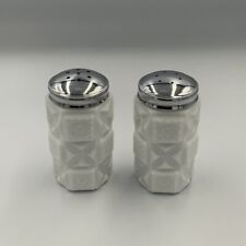 Westmoreland Glass Old Quilt Milk Glass Salt & Pepper Pots Shakers