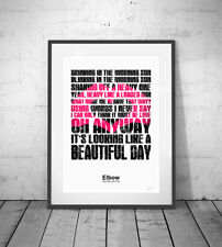 Elbow ❤ One Day Like This ❤ song lyric poster Limited Edition Print