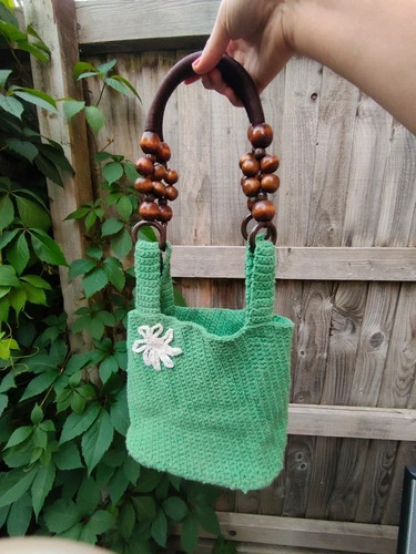 Vintage green handmade crochet - vintage,