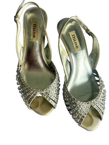 Dune silver open toe slingback - silver,