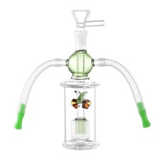 5" Glass Bong Hookah Matrix Filter Double Smoking Mouth Water Pipe W/10MM Bowl