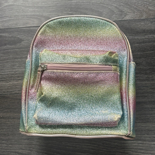 Child rainbow glitter backpack - child,