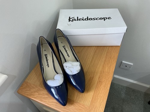 Kaleidoscope navy faux patent - navy,