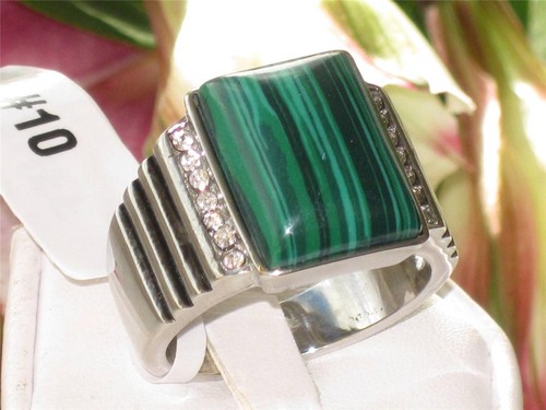 Mens malachite gold ring green - malachite,