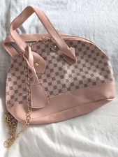 Pink LV Style Bag Cross Body Gold Chain