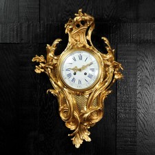 Large Ormolu Rococo Cartel Wall Clock Antique French Louis XV