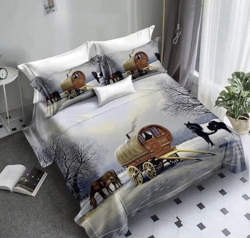 Snow caravan bedding set duvet - caravan,