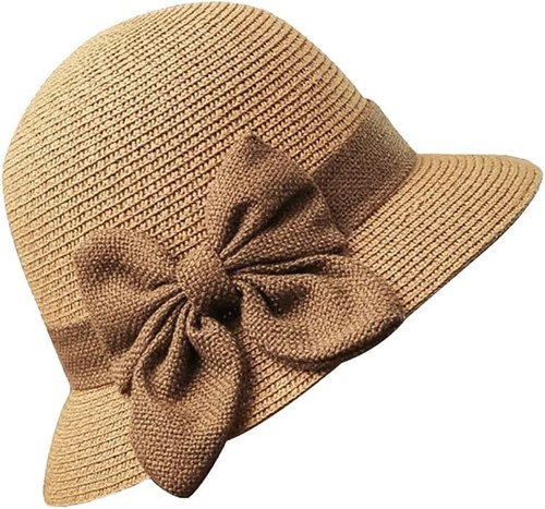 Straw cloche hat summer bowler - cloche,
