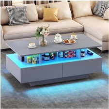 UK LED Coffee Table Wooden 4