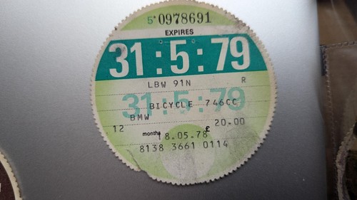 Rare collectable old tax disc - collectable,