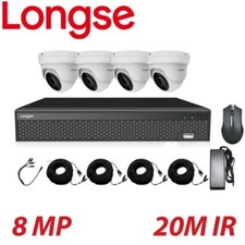 LONGSE 8MP CCTV Camera System 4K DVR UHD Night Vision Outdoor Home&Office Kit UK