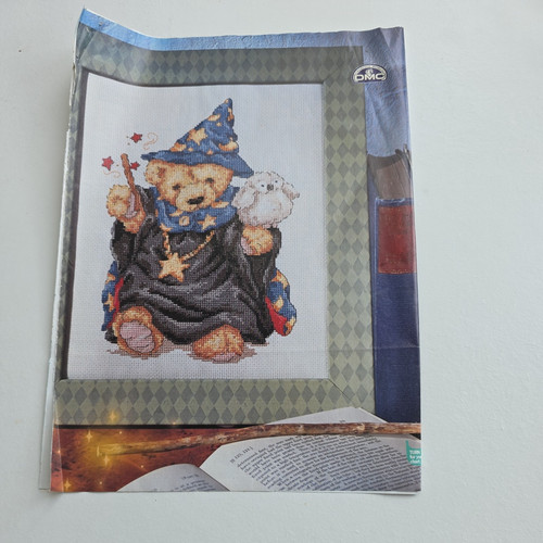 Teddy wizard cross stitch - wizard,