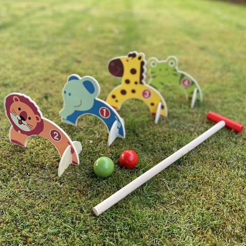 Animal croquet wooden garden - animal,