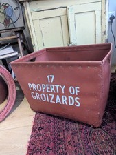 Vintage large industrial, sturdy Storage Box, Crate, Sticks Logs basket,bin