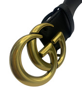 GUCCI BLACK LEATHER BELT WITH