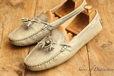 Tod's Beige Moc Lizard Skin Leather Loafers Shoes Flats Pumps Ladies UK 8 US 11