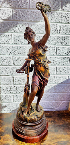 Antique french spelter statue - antique,