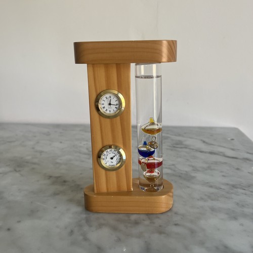 Wood galileo thermometer - wood,