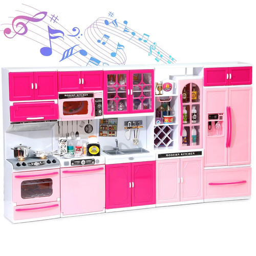 Pink pretend play kitchen - pretend,