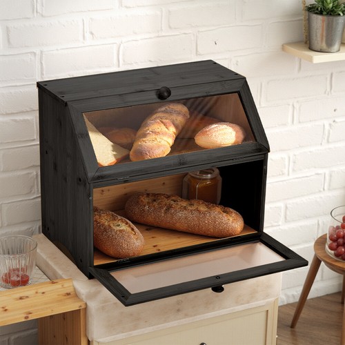 Bamboo bread bin double - double, layer