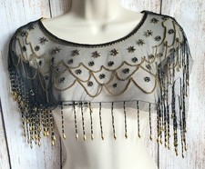 Black And Gold Mesh, Beaded