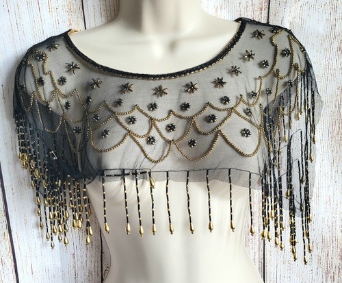 Black and gold - gold, beaded