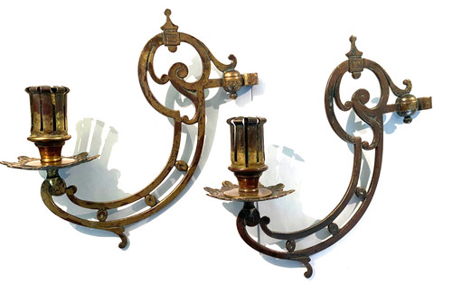 Pair matching antique brass - matching,