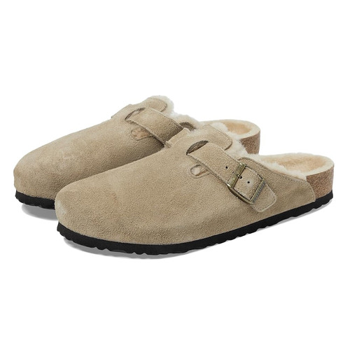 Birkenstock boston taupe suede - birkenstock,