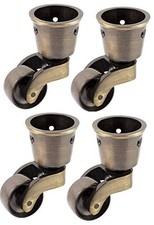 Solid Brass Castors Casters with 28mm Wheel (Set of 4) ? Genuine Solid Brass -